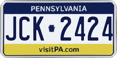 PA license plate JCK2424