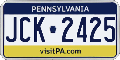 PA license plate JCK2425