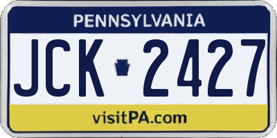 PA license plate JCK2427