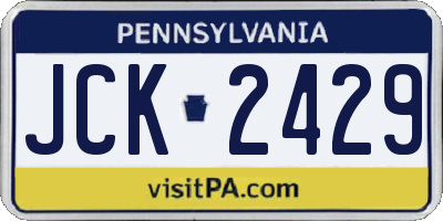 PA license plate JCK2429
