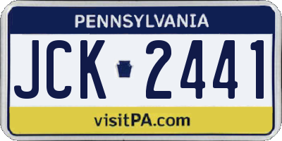 PA license plate JCK2441