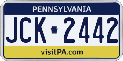 PA license plate JCK2442