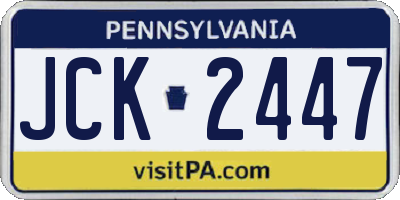 PA license plate JCK2447