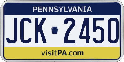 PA license plate JCK2450