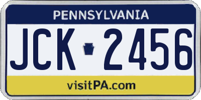 PA license plate JCK2456
