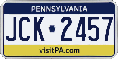 PA license plate JCK2457