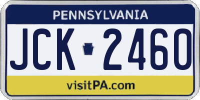 PA license plate JCK2460