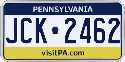 PA license plate JCK2462