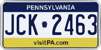 PA license plate JCK2463