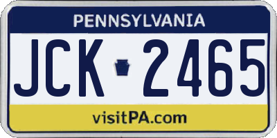 PA license plate JCK2465
