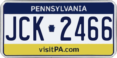 PA license plate JCK2466