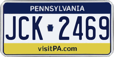 PA license plate JCK2469