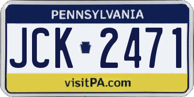 PA license plate JCK2471