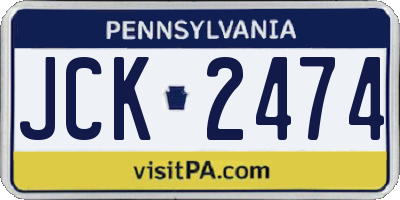 PA license plate JCK2474
