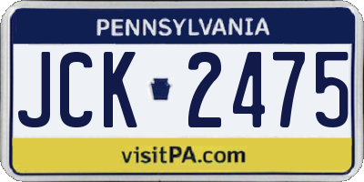 PA license plate JCK2475
