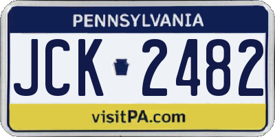PA license plate JCK2482
