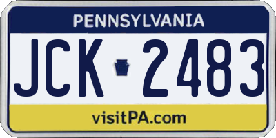 PA license plate JCK2483
