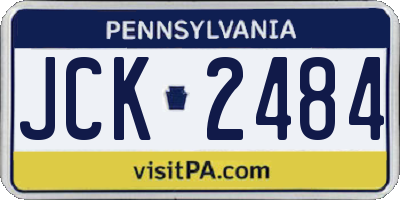 PA license plate JCK2484