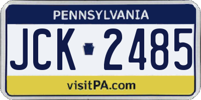 PA license plate JCK2485