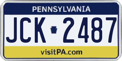 PA license plate JCK2487