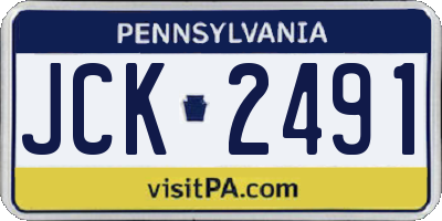 PA license plate JCK2491
