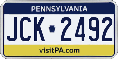 PA license plate JCK2492