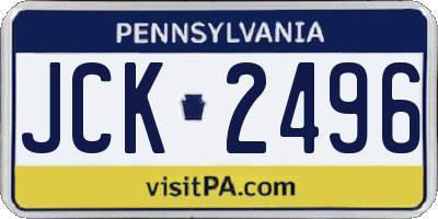 PA license plate JCK2496