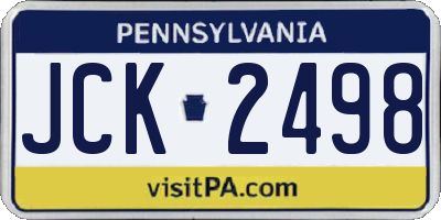 PA license plate JCK2498