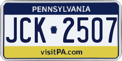 PA license plate JCK2507