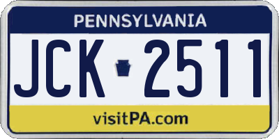 PA license plate JCK2511