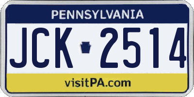 PA license plate JCK2514