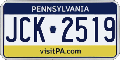 PA license plate JCK2519