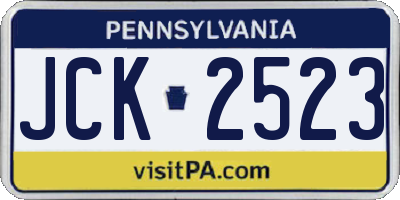 PA license plate JCK2523