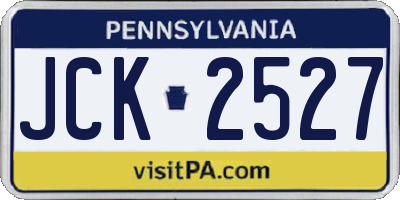 PA license plate JCK2527