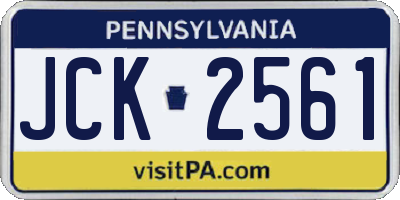 PA license plate JCK2561