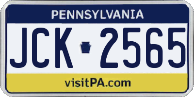 PA license plate JCK2565