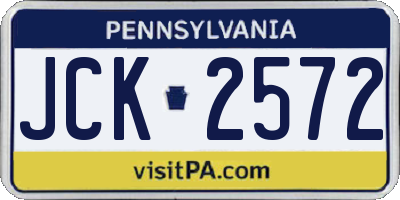 PA license plate JCK2572