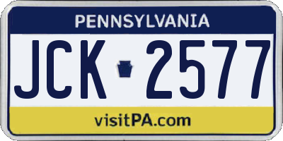 PA license plate JCK2577