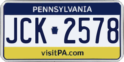 PA license plate JCK2578