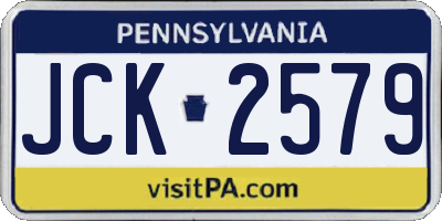 PA license plate JCK2579