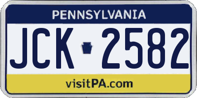 PA license plate JCK2582