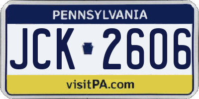 PA license plate JCK2606