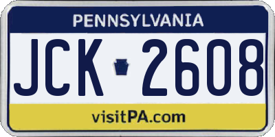 PA license plate JCK2608