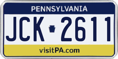 PA license plate JCK2611