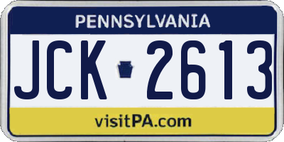 PA license plate JCK2613