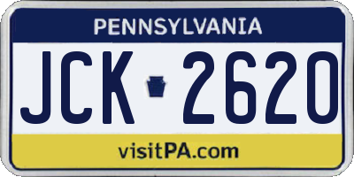 PA license plate JCK2620