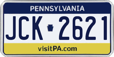 PA license plate JCK2621