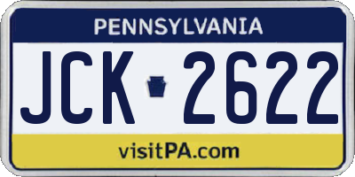 PA license plate JCK2622