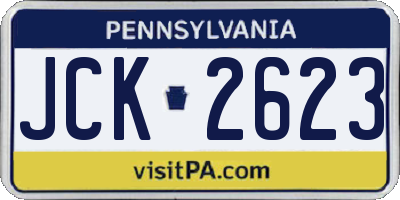 PA license plate JCK2623
