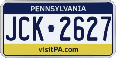 PA license plate JCK2627